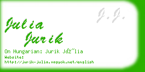 julia jurik business card